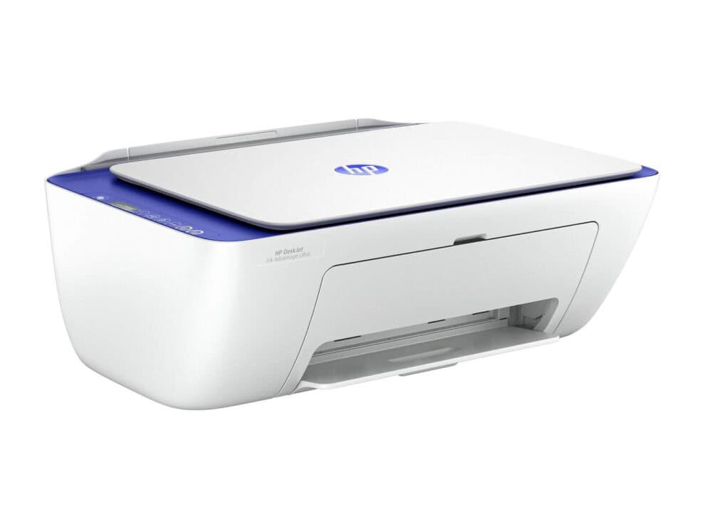 HP DeskJet Ink Advantage printer on white background.