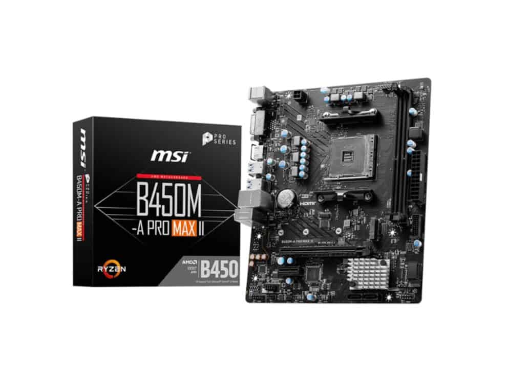 msi b450m apro max ii amd am4 matx gaming motherboard