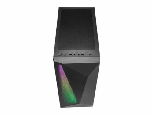 fsp cmt195a atx gaming chassis tempered glass side panel black