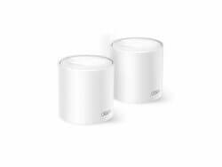 Two white mesh Wi-Fi network devices