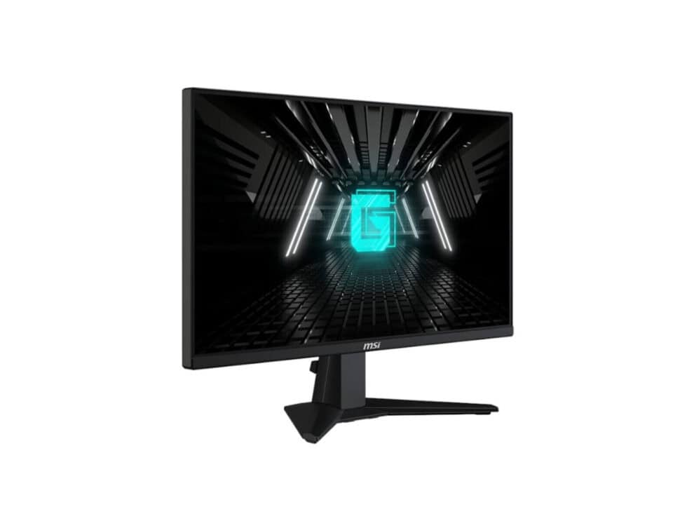 msi g255f ips 1080p 180hz 1ms Modern gaming monitor displaying futuristic graphic.