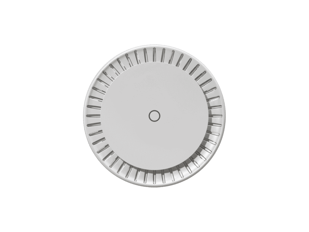 Silver volume control knob on black background.