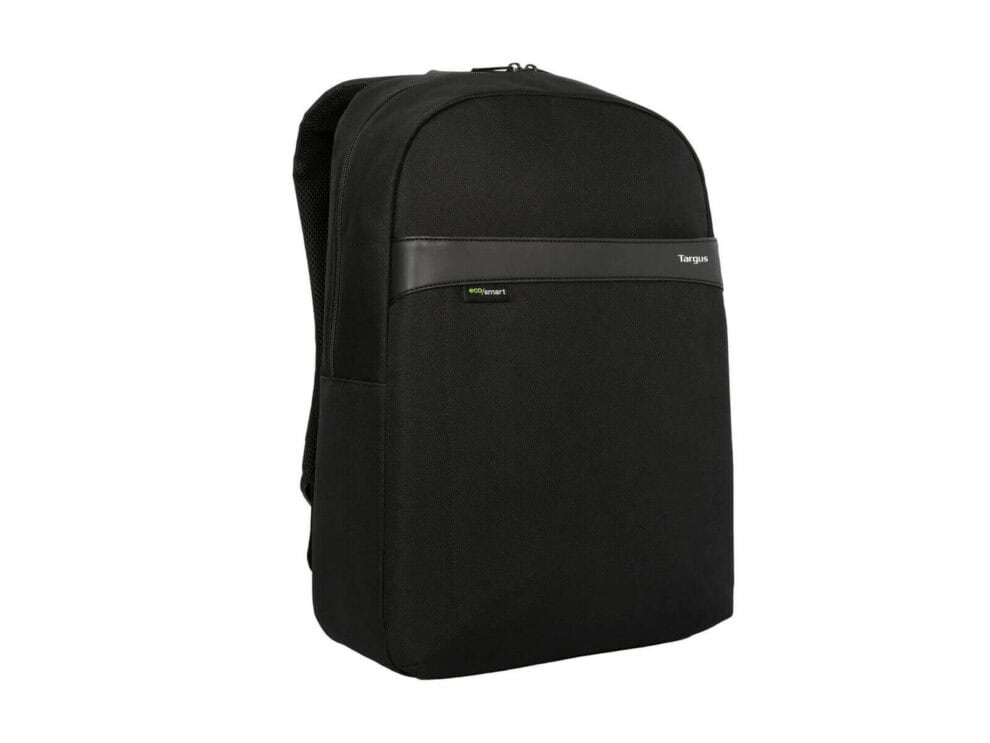 targus 15.6in geolite ecosmart essential backpack Black Targus backpack isolated on white background.