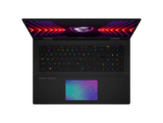 Colorful backlit gaming laptop keyboard.