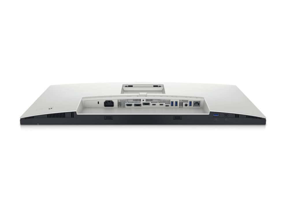Back view of a modern laptop computer ports.
