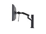 Adjustable monitor arm on white background.