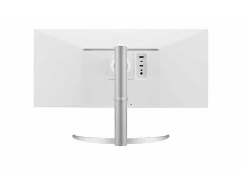 LG monitor back view with stand.