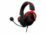 Red and black gaming headset with microphone