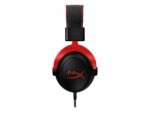 Red and black over-ear gaming headset.