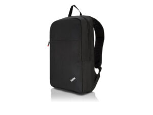 Black modern laptop backpack isolated on white