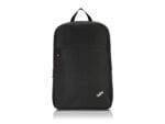 Black laptop backpack isolated on white background.