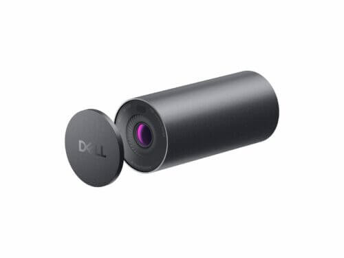 Black portable wireless speaker with branding on side