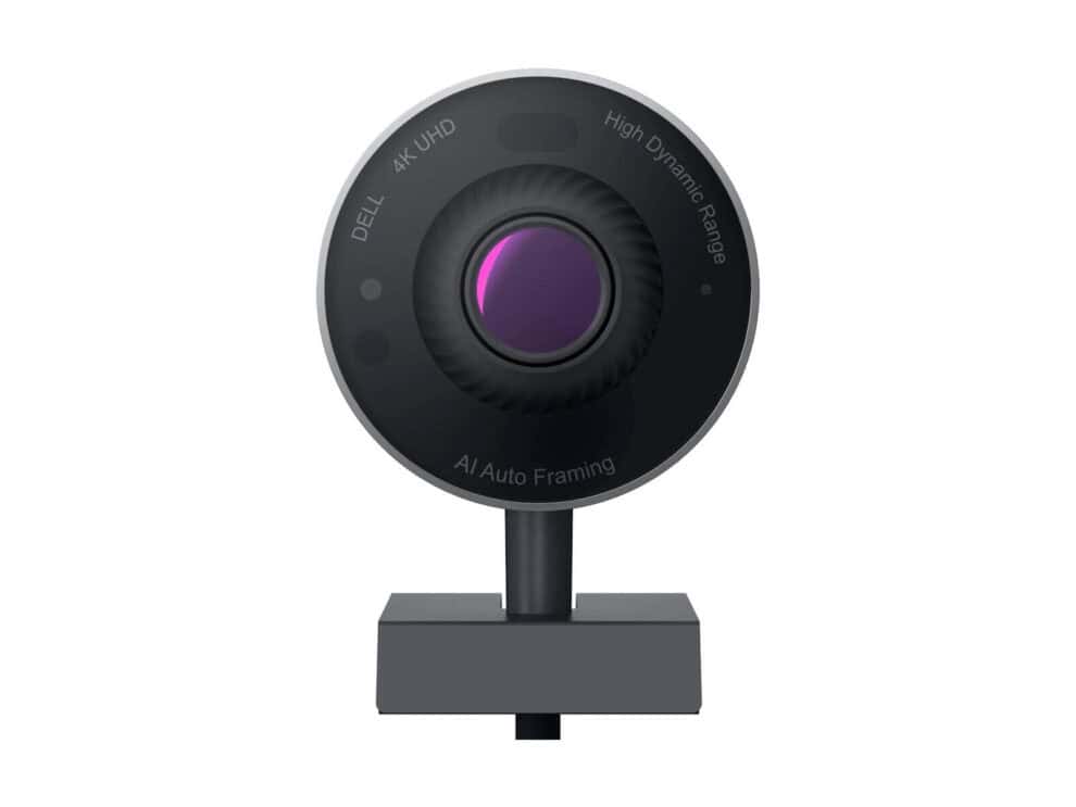 Dell 4K UHD webcam with AI auto framing.