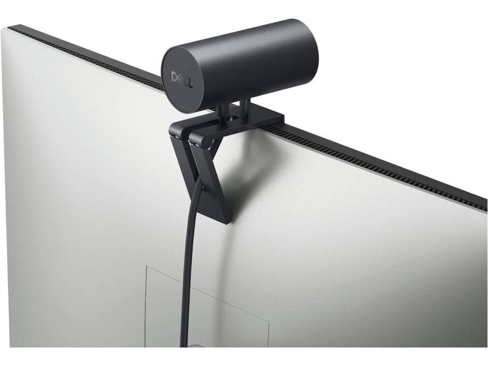 Dell monitor with soundbar attachment.