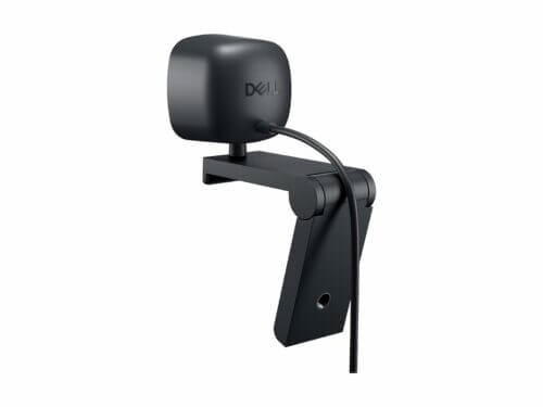 Black modern computer webcam with mount.