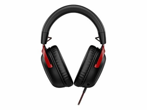 Black and red over-ear headphones.