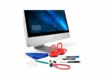 iMac with repair tools and upgrade kit.