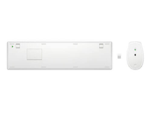 White smart keyboard and mouse on desk