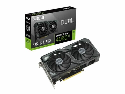 ASUS GeForce RTX 4060 Ti graphics card with box.