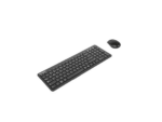 Wireless keyboard and mouse on white background.