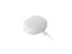 White wireless earbuds charging case with cable.