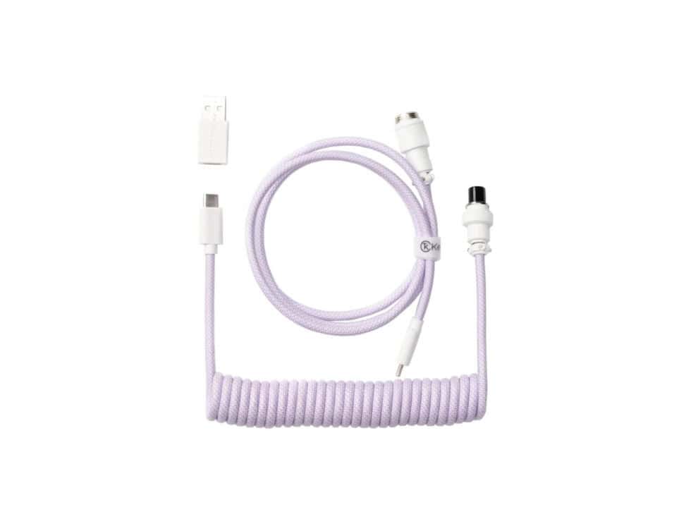 keychron coiled aviator cable light purple/straight Purple USB-C to XLR microphone cable
