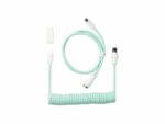 Multi-connector coiled charging cable whiteColor