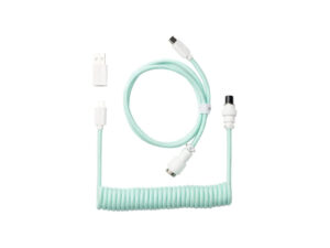 Multi-connector coiled charging cable whiteColor