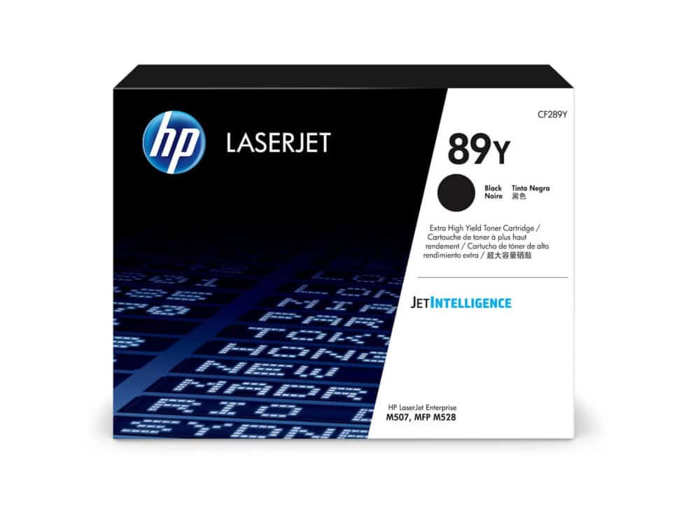 hp # 89y black laserjet toner cartridge HP LaserJet toner cartridge box