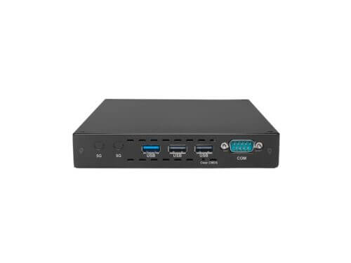 Compact black computer networking switch with ports