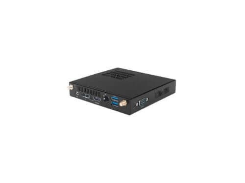 Compact black mini computer with ports