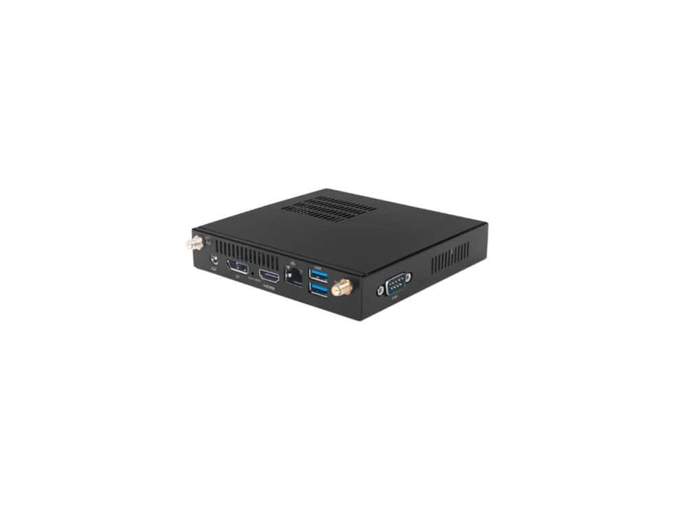 Compact black mini computer with ports