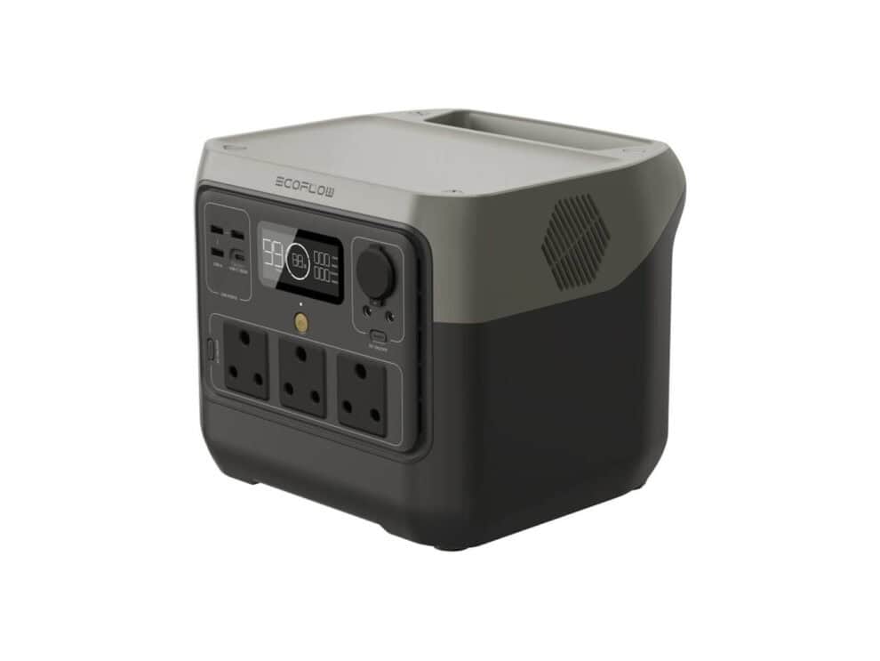 ecoflow river 2 pro portable power station 768wh battery 800w output 220w solar charger sa socket Portable power station on white background.