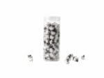 Clear container filled with keyboard switches.