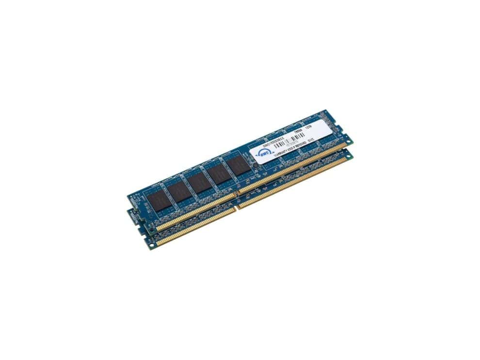 owc mac 16gb kit (2x8gb) 1333mhz ddr3 ecc desktop memory Computer RAM module on white background.