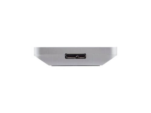 USB-C port on silver laptop