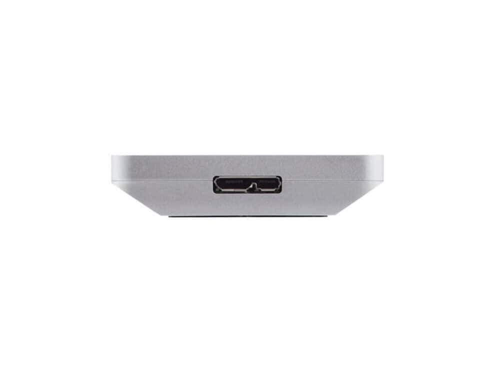 USB-C port on silver laptop