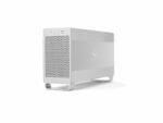 Compact external hard drive on white background.
