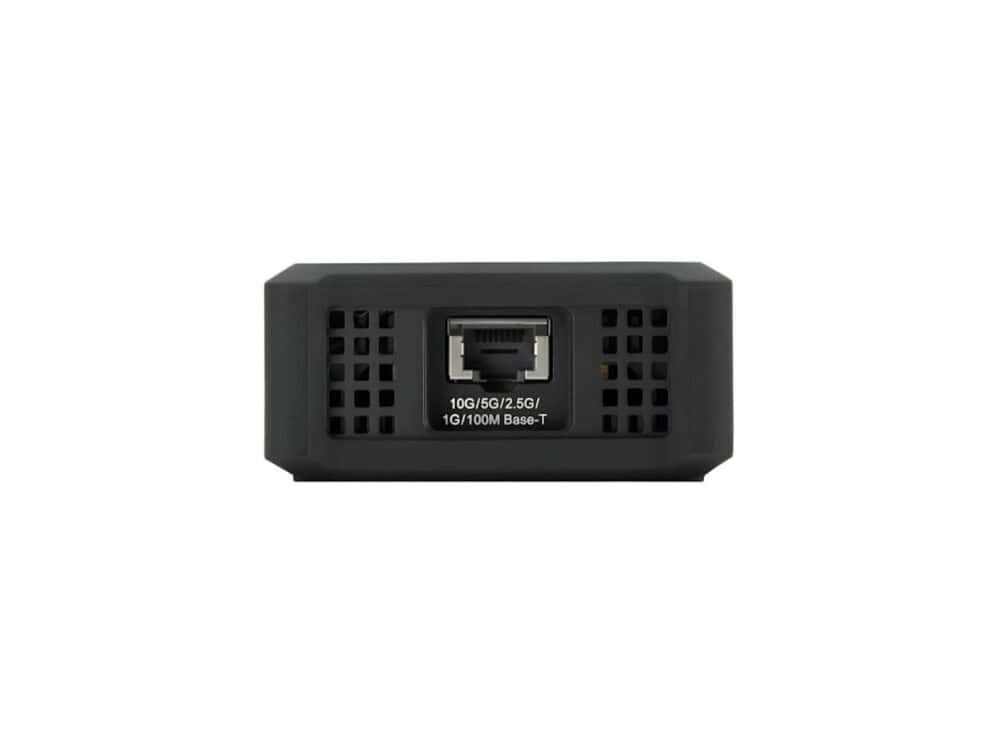 Ethernet network adapter, multi-speed interface, isolated on white.