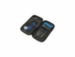 Portable precision screwdriver set in black case.