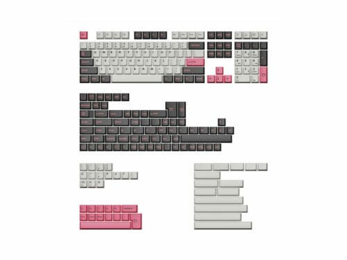 Various mechanical keyboard layout keycaps displayed.
