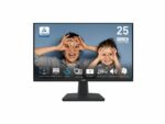 Monitor with playful hand gesture eyes advert.