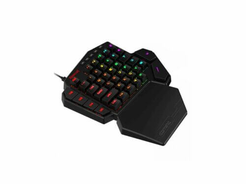 RGB-backlit gaming keypad with wrist rest