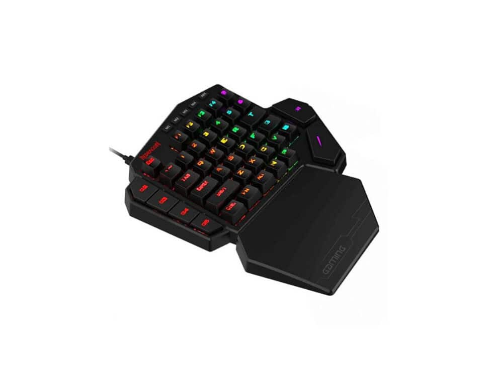 RGB-backlit gaming keypad with wrist rest