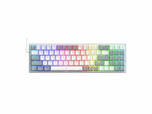 Colorful backlit mechanical computer keyboard.