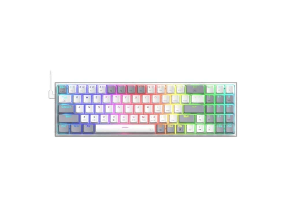 Colorful backlit mechanical computer keyboard.