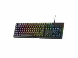 Colorful backlit mechanical gaming keyboard.