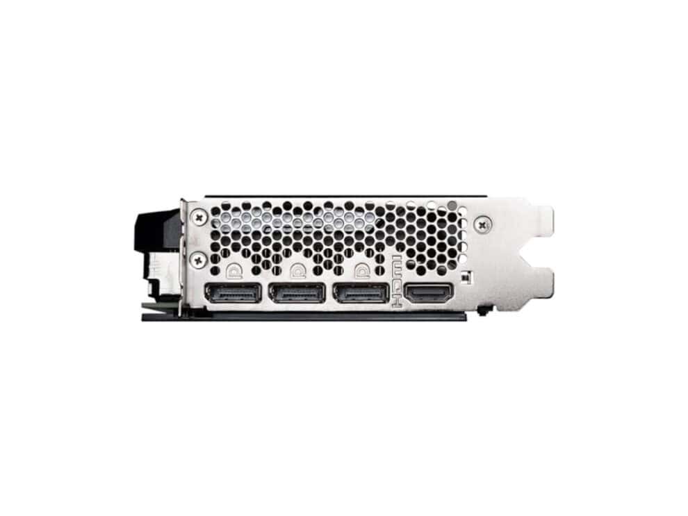 Graphics card rear with multiple output ports