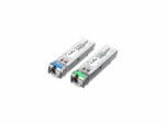 Two fiber optic transceivers on white background.