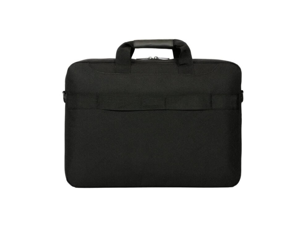 Black laptop briefcase isolated on white background.
